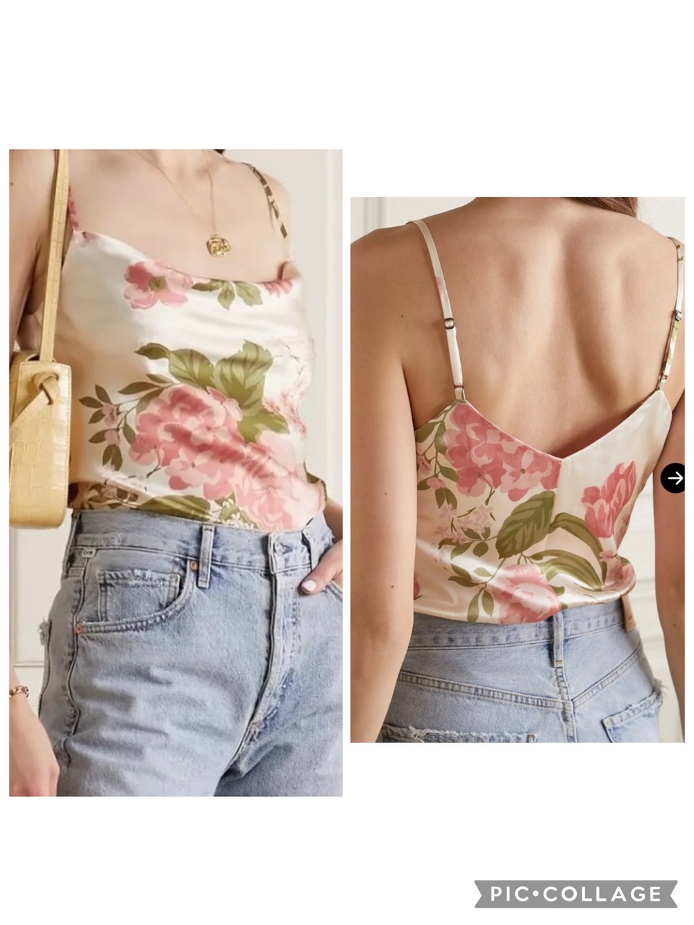 Reformation Sammi Draped Cowl Neck Floral 100% Silk Camisole XS